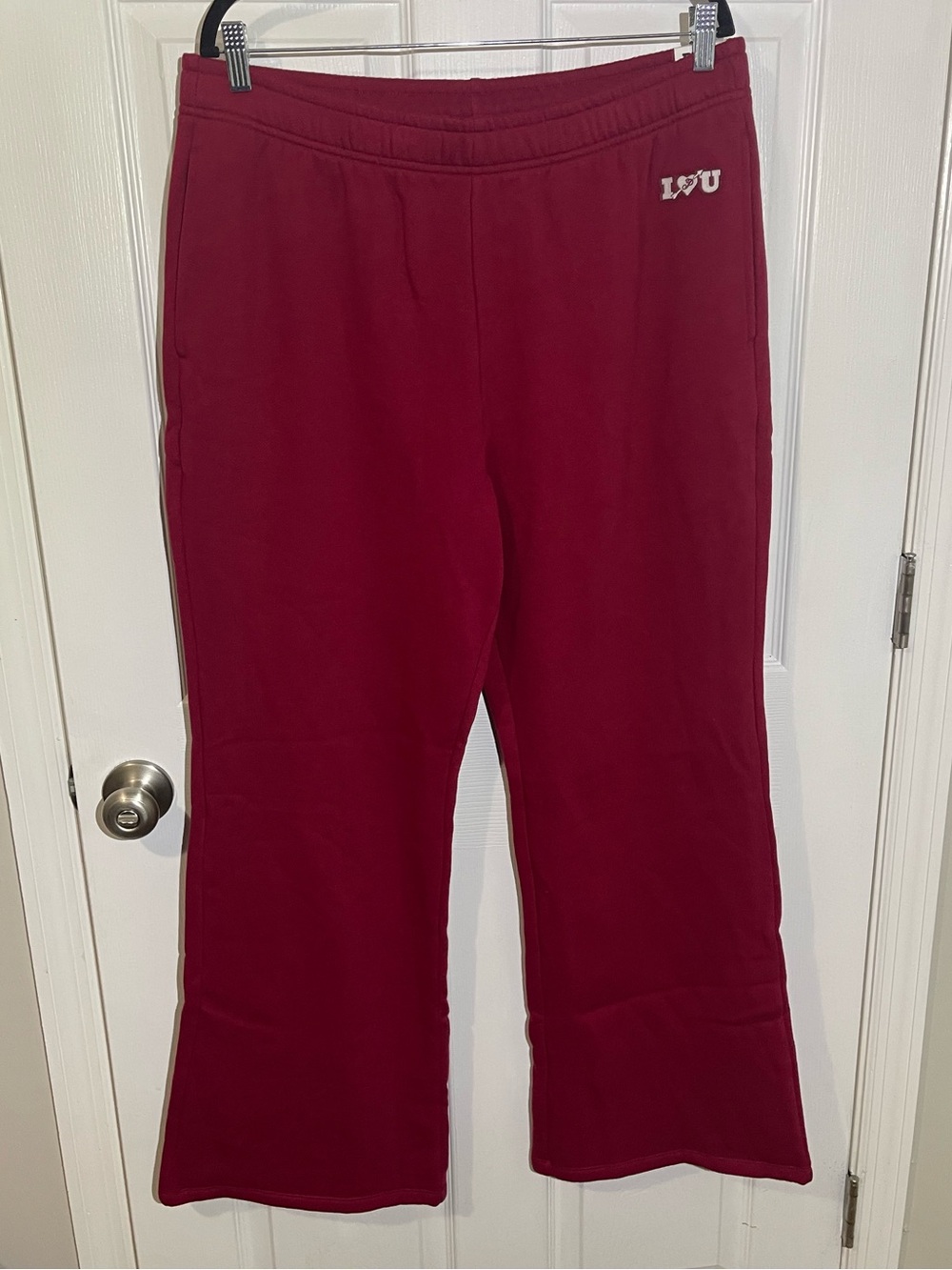 Victoria's Secret PINK Ivy Extra Bol Flare Polar Sweatpants Red Sz XL, NWT - Picture 4 of 11
